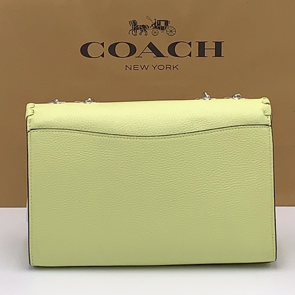 COACH NWT Lane Shoulder Bag With Whipstitch COLOR:
Silver/Pale Lime - Picture 7 of 16